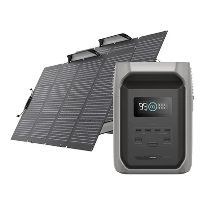 Zestaw: Stacja zasilania EcoFlow Delta 3 1500 + 2x panel fotowoltaiczny 220W