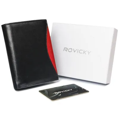 Portfel czarny z czerwonym elementem Rovicky 1541-03-BOR-1287 BLA