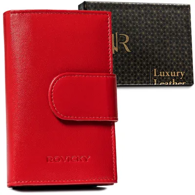 Portfel skórzany Rovicky czerwony R-RD-40-GCL Red
