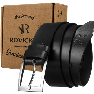 Pasek skórzany Rovicky [DH] RNS BLACK czarny