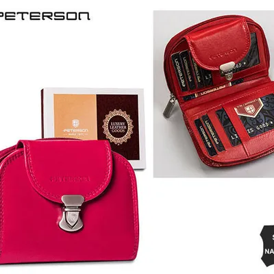 Portfel skórzany Peterson PTN RD-28-GCL czerwony