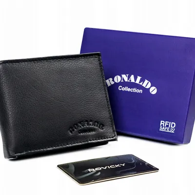 Portfel skórzany Ronaldo 0670-D BLACK czarny