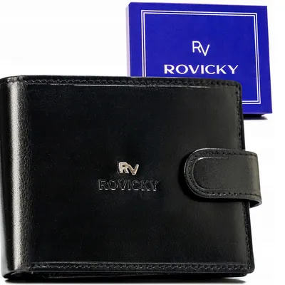 Portfel skórzany Rovicky RV-7870-9-BCA czarny