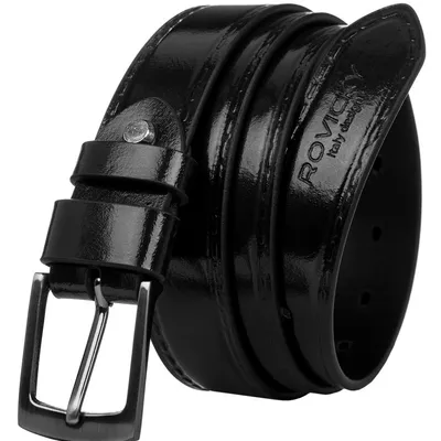 Pasek męski czarny Rovicky PLW-R-11 BLACK