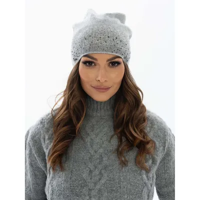Czapka z kryształkami szara Peterson PTN HAT-01