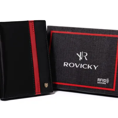Portfel skórzany Rovicky N575-RVTP-3074 czarny