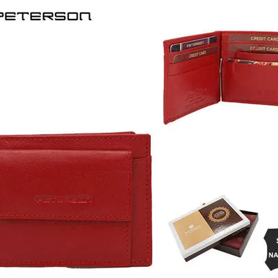 Portfel skórzany Peterson PTN RD-250-GCL czerwony