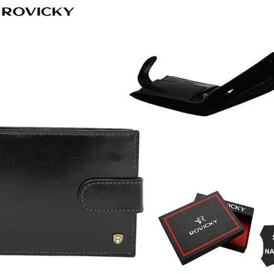 Portfel skórzany Rovicky 22319L-VT-RVT czarny
