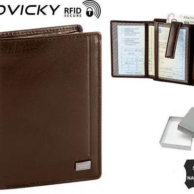 Portfel skórzany Rovicky PC-104-BAR brązowy