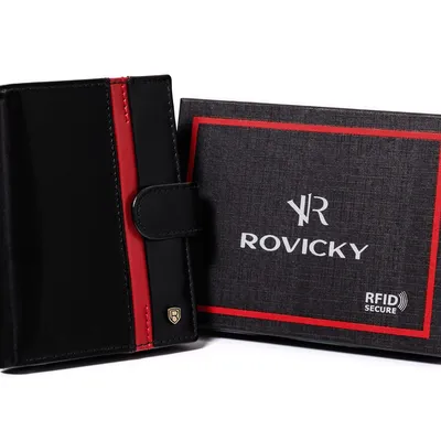 Portfel skórzany Rovicky N575L-RVTP-3081 B czarny