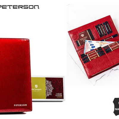 Portfel skórzany Peterson PTN 421431-SH czerwony