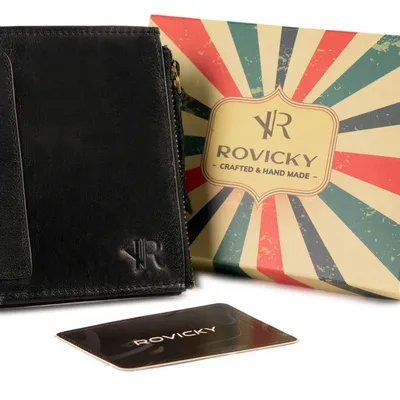 Portfel czarny retro Rovicky N1226-RHP-5432 BLACK