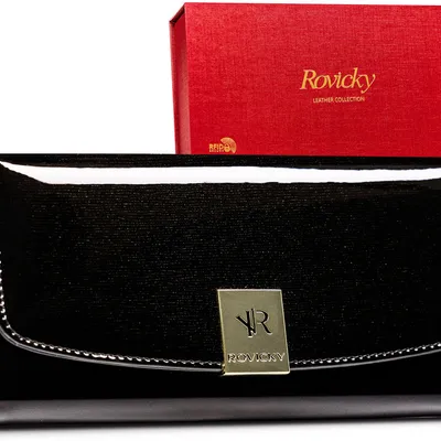 Portfel skórzany Rovicky czarny R-42522-LZD BLAC