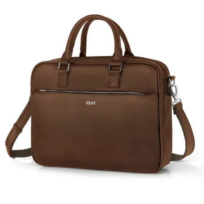 Torba na laptop Solier S34 Longford ciemny brąz