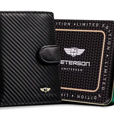 Portfel skórzany Peterson czarny PTN 324Z-CA-6624 BLACK
