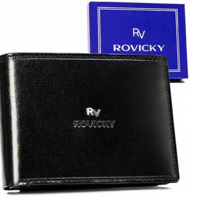 Portfel skórzany Rovicky RV-7680286-BCA czarny