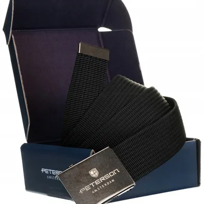 Pasek parciany Peterson PTN OLD SILVER-BLACK czarny