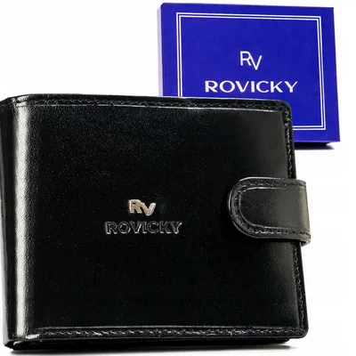Portfel skórzany Rovicky RV-70616-9-BCA czarny