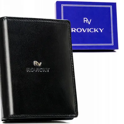 Portfel skórzany Rovicky RV-7680272-BCA czarny