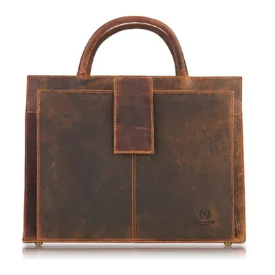Teczka skórzana vintage PAOLO PERUZZI T-94-HBR brązowa