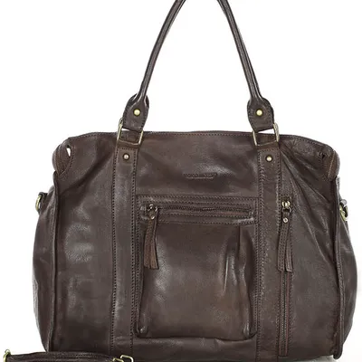 Shopper skórzany MARCO MAZZINI czekoladowy vs114c