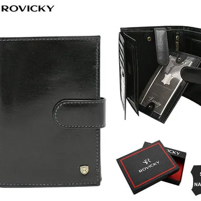 Portfel skórzany Rovicky 22313L-RVT czarny