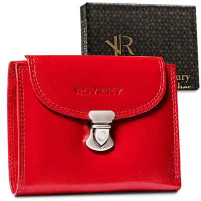 Portfel skórzany Rovicky R-RD-39-GCL czerwony