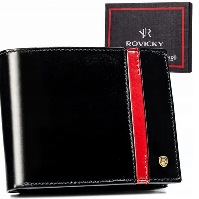 Portfel skórzany Rovicky 22323-RVTP czarny