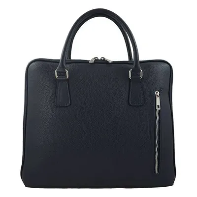 Torba skórzana na laptopa BARBERINI'S granatowa 899-4