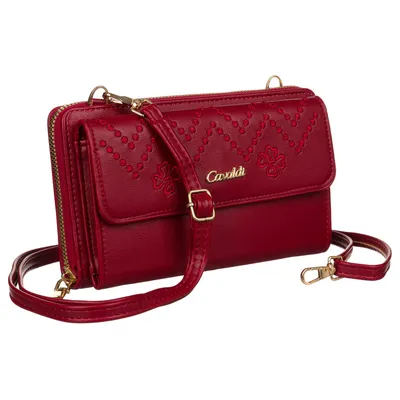 Listonoszka portfel 2w1 Cavaldi PU M-13-7980 Red czerwony