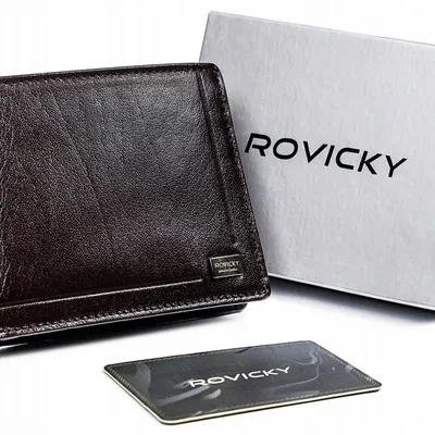 Portfel skórzany Rovicky PC-103-BAR brązowy