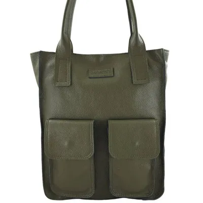 Shopperka skórzana BARBERINI'S zielona 952-38