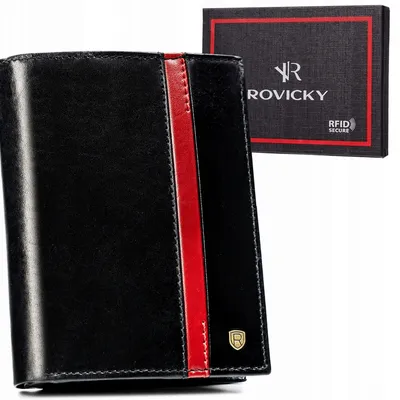 Portfel skórzany Rovicky 22314-RVTP czarny