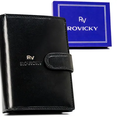 Portfel skórzany Rovicky RV-7680278-9-BCA czarny