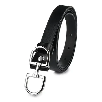 Beltimore skórzany damski pasek do spodni 1,8 cm czarny U62 : Kolory - czarny, Rozmiar pasków - r.90-105 cm