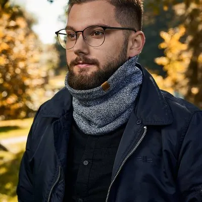 Ciepły zimowy komin męski brødrene k2 j. szary 9918