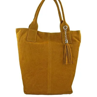 Shopper bag skórzany BARBERINI'S c. żółty 375/8-43