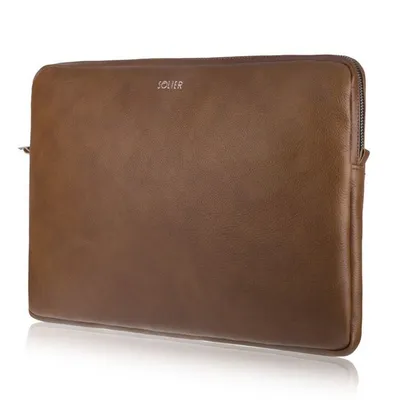 Skórzany pokrowiec etui na laptopa 15 cali Solier SA23A brązowy