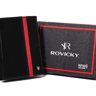 Portfel skórzany Rovicky N62-RVTP-3050 Bla czarny