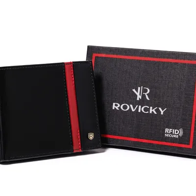 Portfel skórzany Rovicky N01-RVTP-3012 Bla czarny