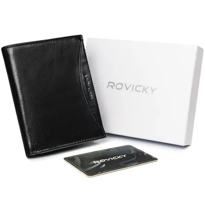 Portfel męski czarny Rovicky 1502-03-BOR-1140 BLA