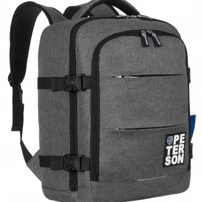 Plecak skórzany Peterson PTN PLG-01-T szary