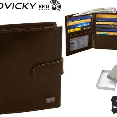 Portfel skórzany Rovicky PC-106L-BAR c. brązowy