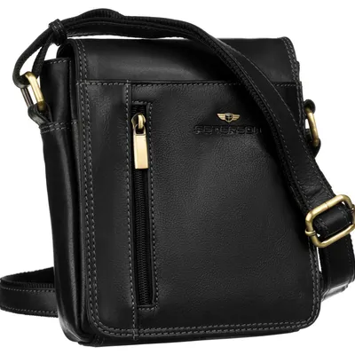 Listonoszka skórzana Peterson PTN TB-7032-COM BLACK czarna