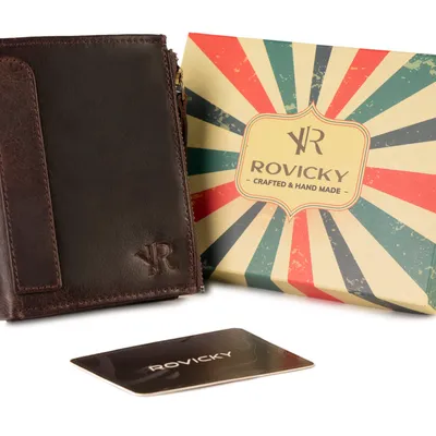 Portfel brązowy retro Rovicky N1226-RHP-5463 BROWN