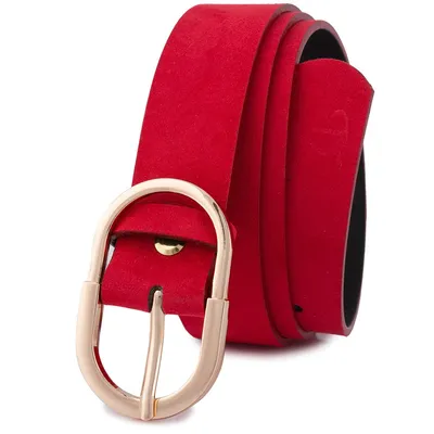 Pasek skórzany BELTIMORE r.95-110 cm E51 czerwony