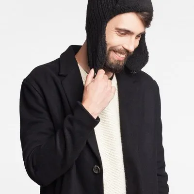 Czapka Męska Uszatka PaMaMi Czarna 14055-001