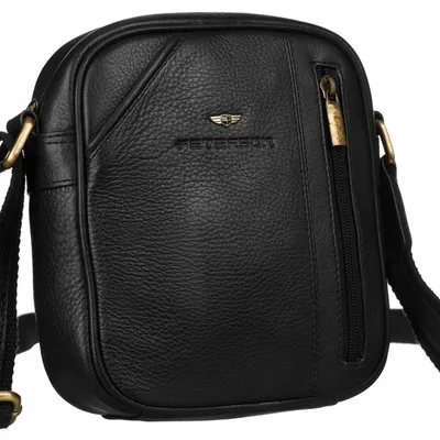 Listonoszka czarna Peterson torba skórzana PTN 8023-NDM BLACK