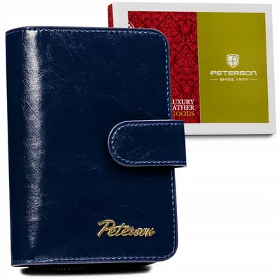 Portfel skórzany Peterson [D] PTN PL-602-1505 D.BL granatowy