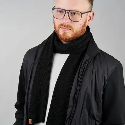 Męski czarny szalik na zimę Brødrene s6 104